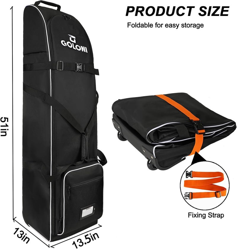 Goloni Golf Travel Bag with Wheels, Golf Travel Case for Airlines, 900D Heavy Duty Oxford Wear-Resistant Soft-Sided - Image 2